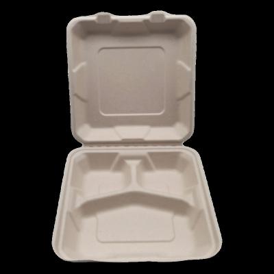 China 100% Biodegradable Biodegradable Tableware Clamshell Container Disposable Bagasse Burger Cake Treater Fast Food Packing Boxes for sale