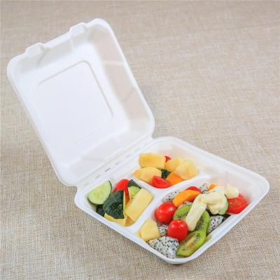 China Compostable Biodegradable Under 90 Natural Eco Friendly Disposable Degradable Burger Of The Day Bagasse Sushi Bagasse Containers Hot Selling Bagasse Packing Lunch Box for sale