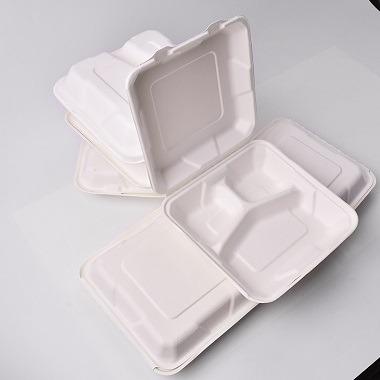 China Compostable Biodegradable Within 90 Days Natural Microwave Bagasse Clamshell Takeaway Food Container Tableware Sugar Cane Pulp Disposable Food Bowl Eco-Friendly for sale