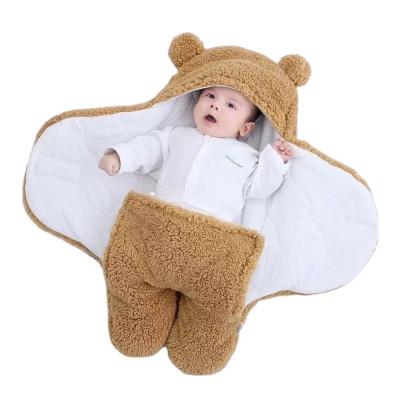 China Antibacterial Cashmere Baby Stroller Winter Wrap 100% Organic Weighted Sleep Sack Adiathermic Sleeping Sling Newborn Cotton Sleep Bag Covering for sale