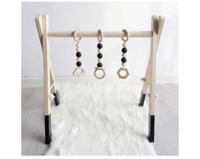 China Toy WholesalesTeething Toys Foldable Wooden Hanging Play Gymnasium Educational Activity Sight Baby Gym for sale