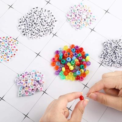 China 4000Pcs Eco-friendly Colorful Big Hole 6mm Beads Letter Alphabet Beads Set For Crafts Diy Jewelry Making Kit for sale