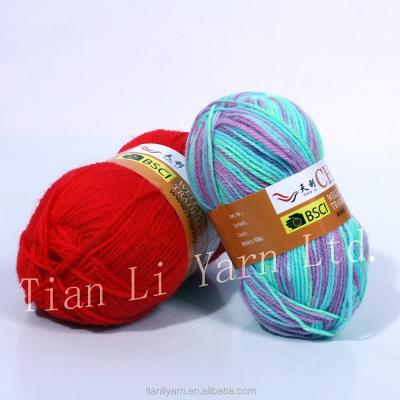 China Acrylic Anti-pilling Yarn 100 Hand Knitting Thread Multi Color Yarn for sale