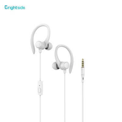 China Perfect sound brightside stereo wired earphones with microphone hand mobile free wire earphone white color for sale