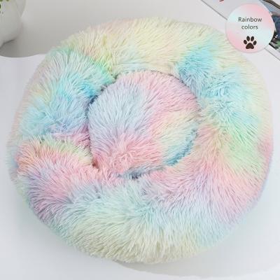 China Comfortable Breathable Super Soft House Cat Litter Round Plush Cushion Dogs Kennel Pet Cage Kennel for sale