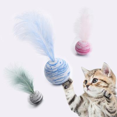 China Star Viable Ball Feather Plus EVA Material Lightweight Foaming Ball Cat Throwing Toy for sale