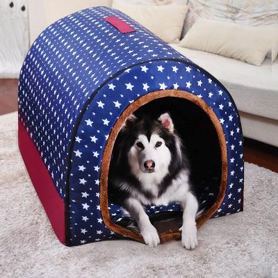 China Creative Teddy Villa Cat Nest Pet Puppy Kennel Bed Low MOQ Winter Summer Kennel Breathable Outdoor Pet Room for sale