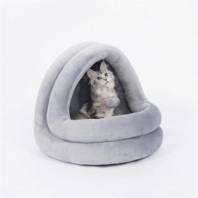 China Best Selling Yurt Mongolian Warm Sustainable Pet Bed Soft Amazon Cave Nest For Chats Puppy Cat House for sale