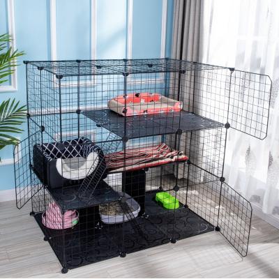 China White Pet Cat Dog House Breathable Black Amazon Cage Large 3-Tier Kitten Cage Playpen Box Kennel Basics for sale