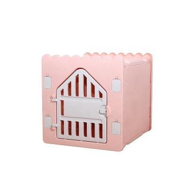 China Plastic Pet Kneeling 17 Inch Cat Dog Kennel House Large Cabin Puppy Outdoor Indoor Waterproof Breathable Shelter Wholesale for sale