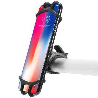 China 2021 Movable Amazon Success Adjustable Flexible Seperable Cilicone Bicycle Phone Holder For Bike for sale