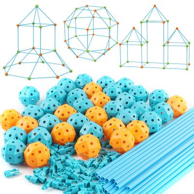 China Eco-friendly Material Educational Play Tent DIY House Play Beads Construction Toys Indoor Outdoor Building Block for sale