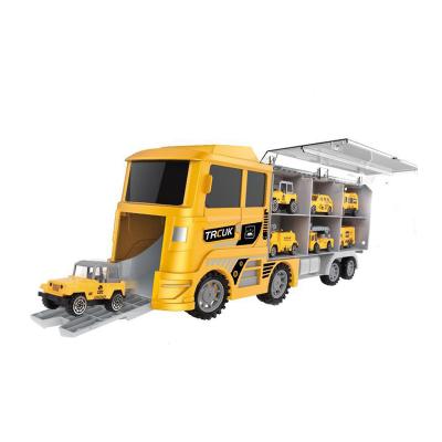 China Simulation Model Diecasts Construction Truck Vehicles in Transporter Truck Toy Engineering Container Trailer Engineering Cargo Truck Models Toy Car for sale