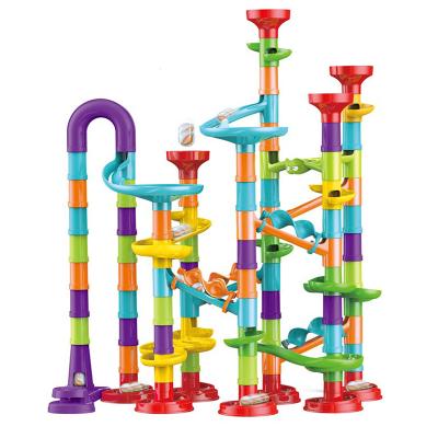 China 113pcs DIY Building Brick Set Diy Building Marble Run Race Track Building Block Kids Maze Ball Roll Toys Children Games for sale