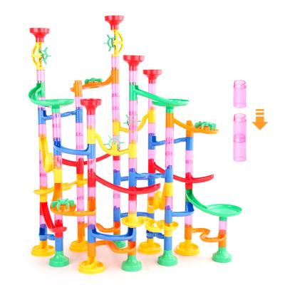 China STEAM Toy 133PCS Building Set Marble Ball Race Building Blocks Maze Roll Toys Track Kids for sale