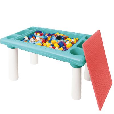 China Bright Color Children's Study Desk/Soft Environmental Protection/Multifunctional DIY Assemble Building Block Table Toys for sale