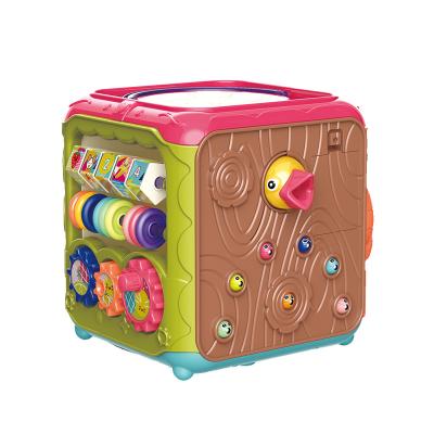 China Early Education Toys Multifunctional Colorful Musical Cube Toy Baby In Activity Educational Toys 6 Sides Kid Baby Activity Sound Light Piano Hand Beat Music Drum for sale