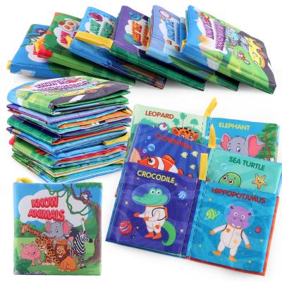 China Baby Bath Books Soft Cloth Activity Fold Cloth Book Toddler Learning 3D Cloth Soft Cloth Busy Book for sale