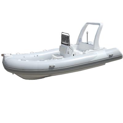 China Light Gray Water Entertainment RIB-540 Hypalon Boat Fiberglass Hull Rib Boats Leisure Yacht for sale