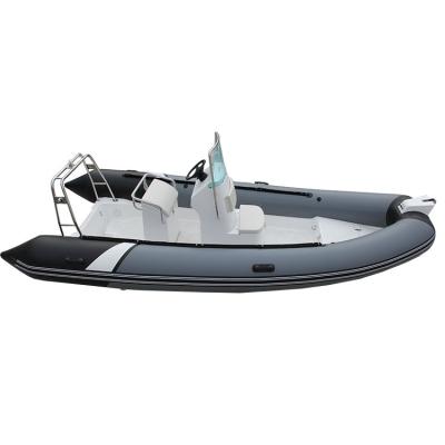 China Water Entertainment 5.4M Dark Gray And Black Rib Hypalon 12 Person Fishing Boat Boat for sale