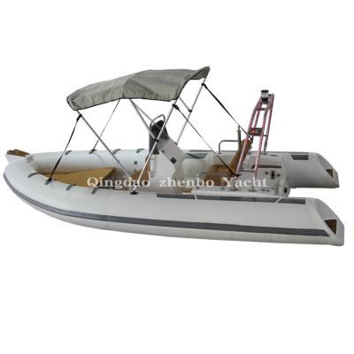 China CE 4.8m Rigid Inflatable Rib 480 High Thickness Fiberglass Boat Fiberglass PVC Boat Luxury Yacht For Sale for sale