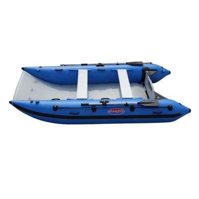 China 2021 New Design CAT 430 PVC Inflatable Catamaran Fishing Rowing Boat For Sale for sale