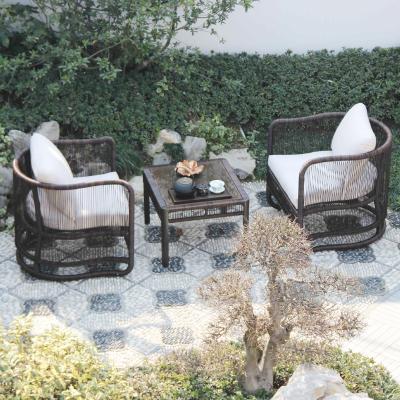 China BH-156 Modern Luxury Hotel Alum Table Rattan Wicker Olifen Sofa Set Patio Garden Outdoor Furniture for sale