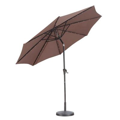 China Modern High Quality Crank Outdoor Patio Garden Leisure Parasol Hotel BH-030 Solar Lights Umbrella for sale