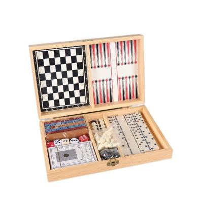 China Factory Elegant Professional 5 in 1 Multi Function Chess Set Wooden Chess Set Luxury Gift for Kids for sale