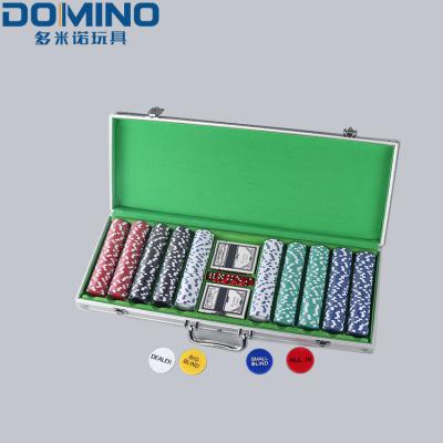 China Stylish Duominuo 500 Dies Sticker Printed Casino Chips Texas Hold'em Poker Chips Poker Set for sale