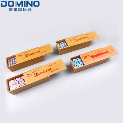 China China Supplier Stylish Domino-Game Table Classic Dominoes Set In Plastic Box Double Six Dominoes With Gold Spinner for sale