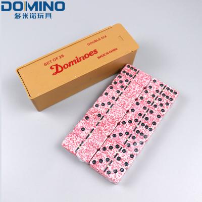 China Table Top Elegant Jumbo Domino Mexican Customs Layouts Dominoes Form Double 6 Domino With Plastic Box for sale