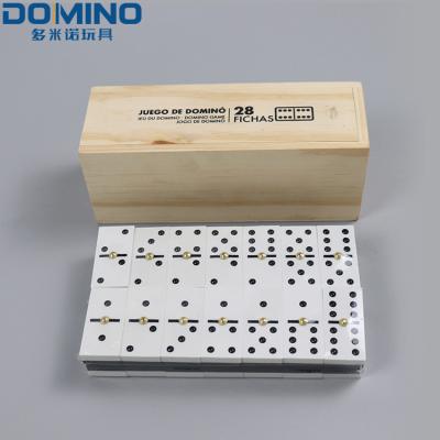 China Stylish Dominoes Set For Yard Lawn Games Double Six Professional Dominoes With Brass Spinner In Wooden Case for sale