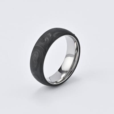 China Modern Stainless Steel Forged Carbon Fiber Ring For Men Waterproof for sale