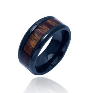 China Hypoallergenic Black Titanium Ring Lightweight Black Zirconium Jewelry Wedding Band for sale