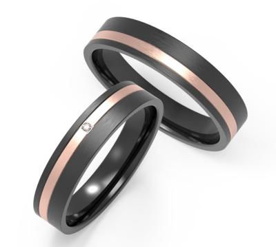 China Black Color Rose Gold Titanium Ring Sets Fashion Mens Zirconium Ring for sale