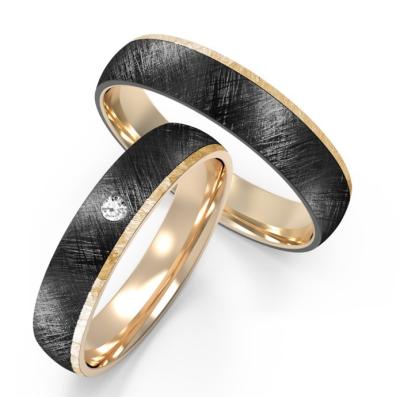 China Fashion Black Titanium Forged Carbon Fiber Ring Surface Drawing Technology for sale