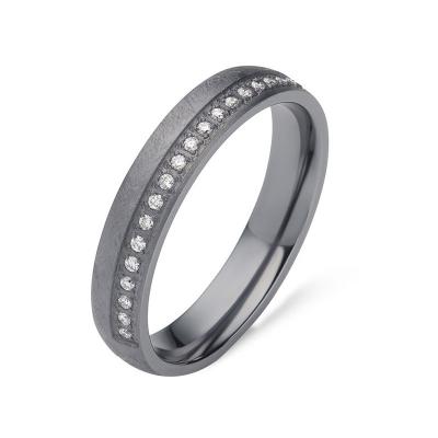 China Romantic Starry Sky Ring Matt Finish Pure Tantalum Wedding Bands With Diamond for sale