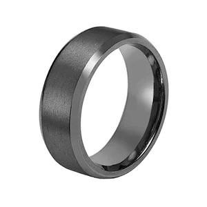 China Brushing Black Plated Tantalum Ring Men's Wedding Band Comfort Fit for sale