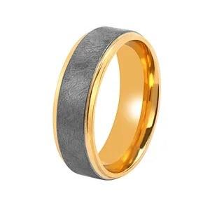 China Glossy Gold Stainless Steel Rings Polished 18k Gold Silver Plated Tantalum Metal Ring for sale