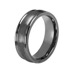 China Simple Fashion Tantalum Men's Ring High Polished Plain Dome Wedding Band for sale