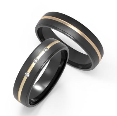 China Polished Matte Titanium Wedding Band Scratch Resistant With Zircon Ring for sale