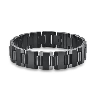 China Brushed Stainless Steel Bracelet Rapper Jewelry Mens Link Chain Bracelet for sale