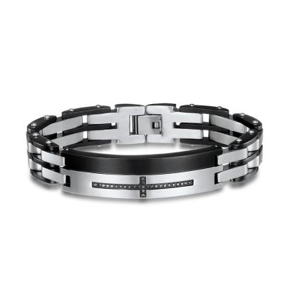 China Authentic Men's Meteorite Bracelet Stainless Steel Diamond Chain Bracelet for sale