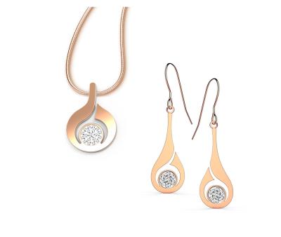 China Fashion Stainless Steel Pendant Chain Necklace Set Women Earring And Necklace Set for sale