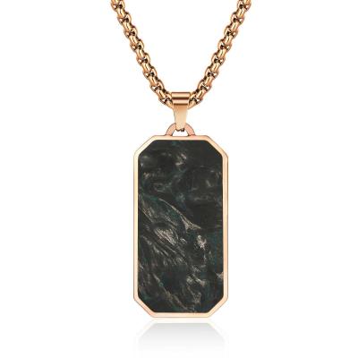 China Fashion Forged Carbon Fiber Pendant Gold Green Prayer Choker Men's Necklaces Jewelry for sale