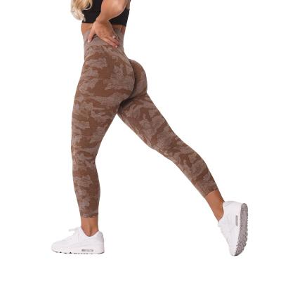 China 2022 New Yoga Spandex Wear Breathable High Waist Yoga Pants Women Gym Pants Sport Fitness Camouflage Leggings for sale