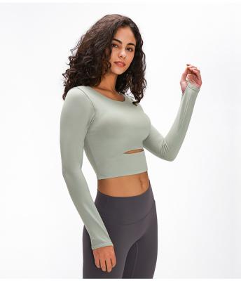 China New antibacterial good quality sexy training sports sleeveless long t-shirt women outdoor running yoga crop top with built in bra for sale