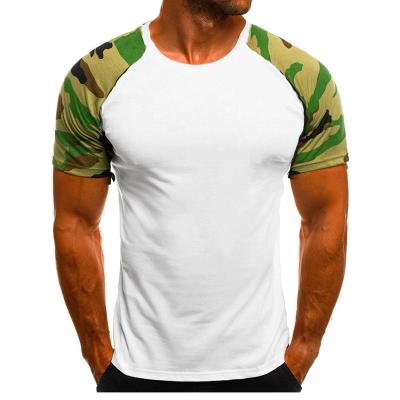 China OEM Anti-Shrink Compression Stylish Shorts Sleves Camouflage Dry Fit Gym Mens T-Shirts for sale