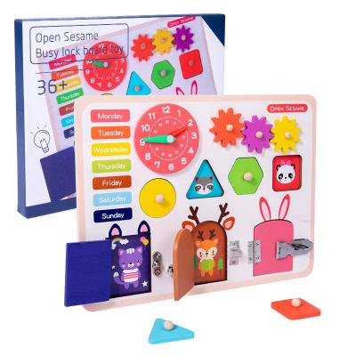 China Educational busy toy education of the first busy board geometry children's version open the teaching aid for sale